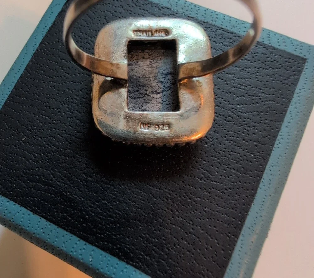 Sterling Silver And Lapis Lazul Frame Ring